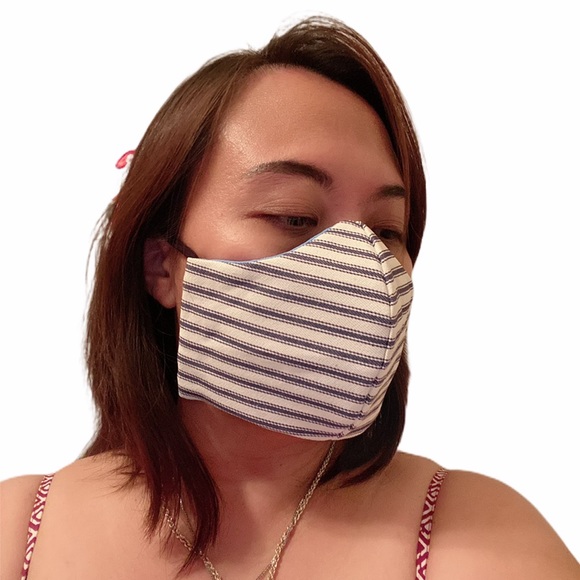 100% Cotton Stripe Custom Homemade Facemask - Picture 3 of 4